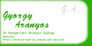 gyorgy aranyos business card